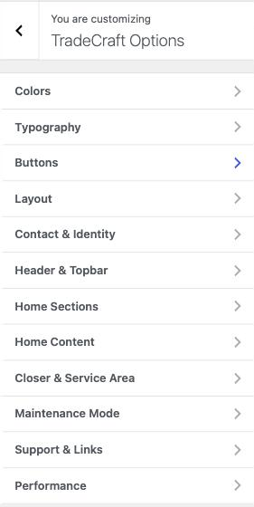 Appearance to Customize, showing the Fieldcraft Options panel expanded to its twelve sections.